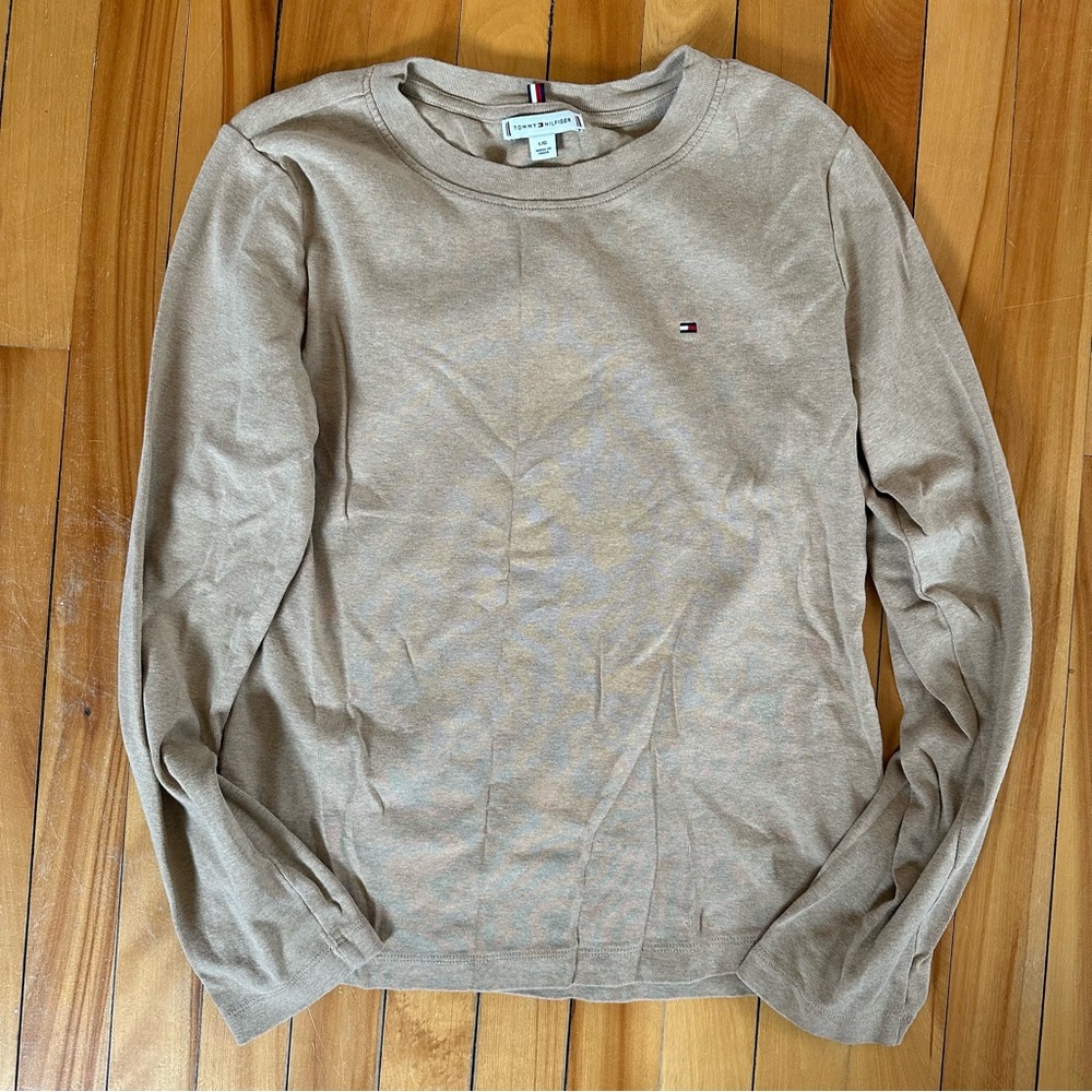 100% Cotton Tommy Hilfiger Beige Long Sleeve Shirt